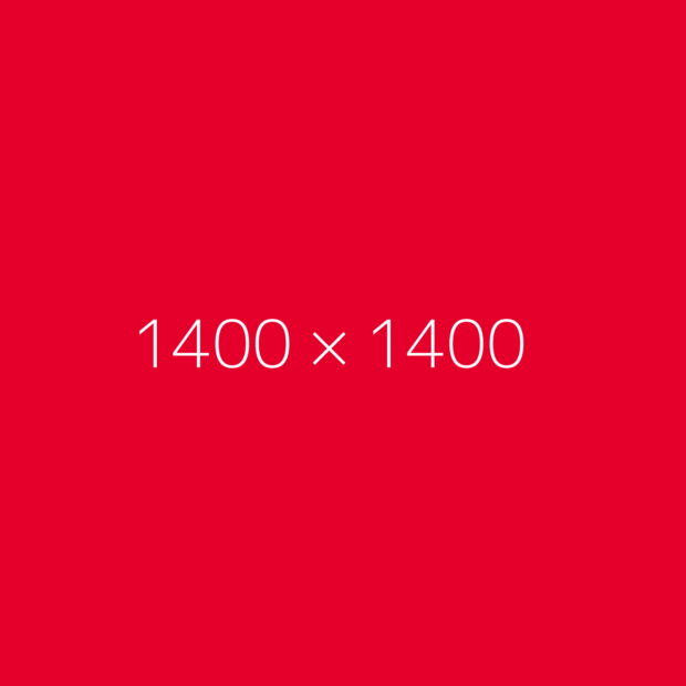 A placeholder 1400 x 1400 image, in Phire red.
